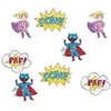 Image de Confettis danniversaire - PTIT Clown - Lot de 40 - Super-Héros - 5 cm - Blanc