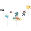 Image de Piques à gâteau - PTIT Clown - re22520 - Lot de 6 - Multicolore - 20 cm - Anniversaire Pirates