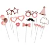 Image de Kit Photobooth - Rose Gold - 10 pièces - Bois et papier - Pour adultes - Élégance chic