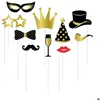 Image de Kit Photobooth - PTIT CLOWN - Noir et Doré Or - 10 pièces - Élégance - Décoration de fête