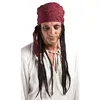 Image de Perruque Pirate Homme PTIT CLOWN - Modèle Pirate avec Dreadlocks et Foulard - Rouge et Noir