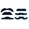 Image de Fausses Moustaches Adulte - PTIT CLOWN - Lot de 6 - Adhésives - Noir