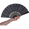 Image de Eventail - Tissu et plastique - Noir - 45cm