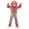 Image de Déguisement - PTITCLOWN - Clown - Enfant 10/12 ans - Gris ensanglanté - Comprend combinaison et masque