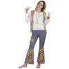 Image de Déguisement adulte femme - PTIT CLOWN - Hippie Années 60 - Taille S/M - Multicolore - Chemise+gilet+pantalon