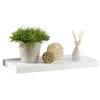 Image de Etagère murale flottante - Homea - 50x225x34 cm - Blanc - Bureau - Contemporain - Design