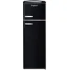 Image de Réfrigérateur combiné double porte rétro - Frigelux - RFDP246RND - 246 L - Noir - 55 x 575 x 1685 cm - Classe D - 39 dB