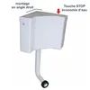 Image de Réservoir d’angle semi-bas à commande interrompable - REGIPLAST - 400 - Blanc - Surélevé - Standard
