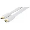 Image de Cordon HDMI male haute vitesse plat blanc 5 mètres