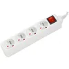 Image de Multiprise - Blanche - 4 prises - Interrupteur - 080 m - Intérieur - Plastique