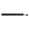 Image de Multiprise - Rackable 19 - 6 prises CEE7 - Aluminium gris - Parafoudre avec interrupteur