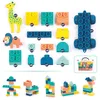Image de Jeu dassemblage - Briqui - 53 pièces - Briques douces en caoutchouc - Pour enfant bleu