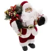 Image de Père noël rouge en velours 30cm - Feeric Lights & Christmas