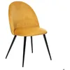 Image de Chaise Slano pieds métal noir velours jaune ocre - Atmosphera createur dinterieur