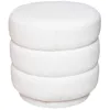 Image de Pouf bouclette blanc SINAN D.40cm - Atmosphera Créateur dintérieur