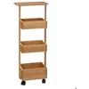 Image de Desserte 4 niveaux à roulettes bambou - 5 five simply smart