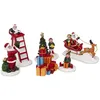 Image de Lot de 6 Personnages Village de Noël Laponie 23cm Multicolore