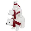 Image de Statuette Pyramide Ours Écharpe 43cm Blanc