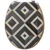 Image de Abattant WC - Assise Bois et Couvercle à Motifs - Tendance - Canvas