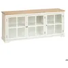 Image de Buffet 3 portes en verre Olbia 180x80cm blanc - Atmosphera createur dinterieur
