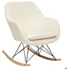 Image de Rocking-chair Olmeto en bouclette H83cm blanc - Atmosphera createur dinterieur