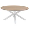 Image de Table de jardin Oriengo acacia & blanc 4 places en aluminium traité époxy - Hespéride