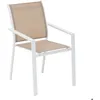 Image de Fauteuil de jardin empilable Essentia lin & blanc en aluminium traité en epoxy - Hespéride