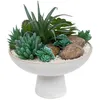 Image de Composition plantes grasses artificielles H20cm blanc - Atmosphera createur dinterieur
