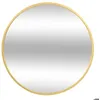 Image de Miroir mural rond ALICE - Diamètre 38cm - Structure en métal doré - Atmosphera Décorateur dintérieur