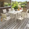 Image de Table de jardin extensible Piazza argile 8 places en aluminium traité en epoxy - Hespéride