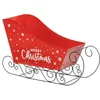 Image de Traineau de Noël en Métal Cher Père Noël 65cm Rouge