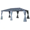 Image de Pergola autoportante Belize graphite 36 x 6m en aluminium et polycarbonate - Hespéride