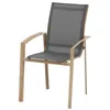 Image de Fauteuil de jardin empilable Axant gris poivre & honey aluminium et texaline - Hespéride