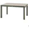 Image de Table de jardin extensible coulissante Évasion effet bois lin & vert laurier 10 places lates en aluminium - Hespéride