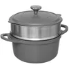 Image de Cocotte en aluminium avec panier vapeur et spatule D.24cm ALURO - 5five