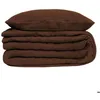 Image de Parure de lit 3 pièces Flora gaze de coton marron 240x220cm - Atmosphera Créateur dintérieur
