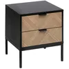 Image de Chevet Chevrons 2 tiroirs effet pin naturel et noir 50x45cm - 5 five simply smart