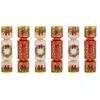 Image de 6 CRACKERS COURONNE NOËL PAPILLOTE SURPRISE 20CM Rouge Bordeaux