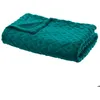 Image de Plaid Losange flanelle bleu canard 125x150cm - Atmosphera Créateur dintérieur