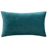 Image de Coussin Dolce velours bleu canard 38x58cm - Atmosphera createur dinterieur