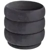 Image de Pouf SINAN en velours gris D.40cm - Atmosphera Créateur dintérieur