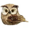 Image de Hibou Pomme de Pin Glacé 15cm Naturel