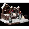 Image de Village de Noël animé 9 LED Atmosphera - Chalet et patineur sur piles 182×16×143 cm
