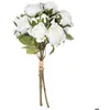 Image de Bouquet 14 roses artificielles blanc H40cm - Atmosphera createur dinterieur