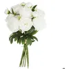 Image de Bouquet 13 pivoines artificielles blanc H50cm - Atmosphera createur dinterieur