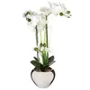 Image de Orchidée artificielle vase céramique argent H53cm - Atmosphera createur dinterieur