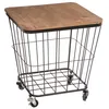 Image de Table coffre Jordi à roulettes bois et métal 40x39cm - Atmosphera Créateur dintérieur