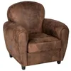 Image de Fauteuil club Stanis effet cuir marron - Atmosphera Créateur dintérieur