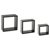Image de 3 petites étagères murales Fixy cube noir - 5 five simply smart