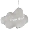 Image de Coussin - ATMOSPHERA - Nuage brodé musical - H. 30 cm - Gris - Lin et coton